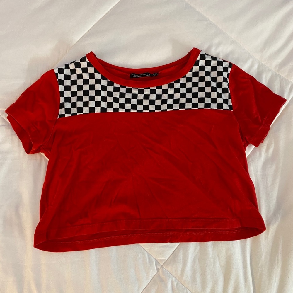Red crop top